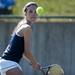 Saline #3 doubles partner Alicia Patel watches a ball before hitting it in the match against Huron on Saturday, April 27. Daniel Brenner I AnnArbor.com